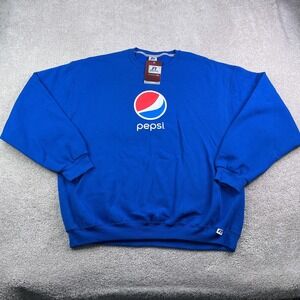 NEW Pepsi Sweatshirt Mens 2XL XXL Blue Russell Athletic Crewneck Pullover NWT